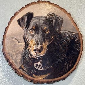 White Stallion Studio Custom Wood Pet Portrait