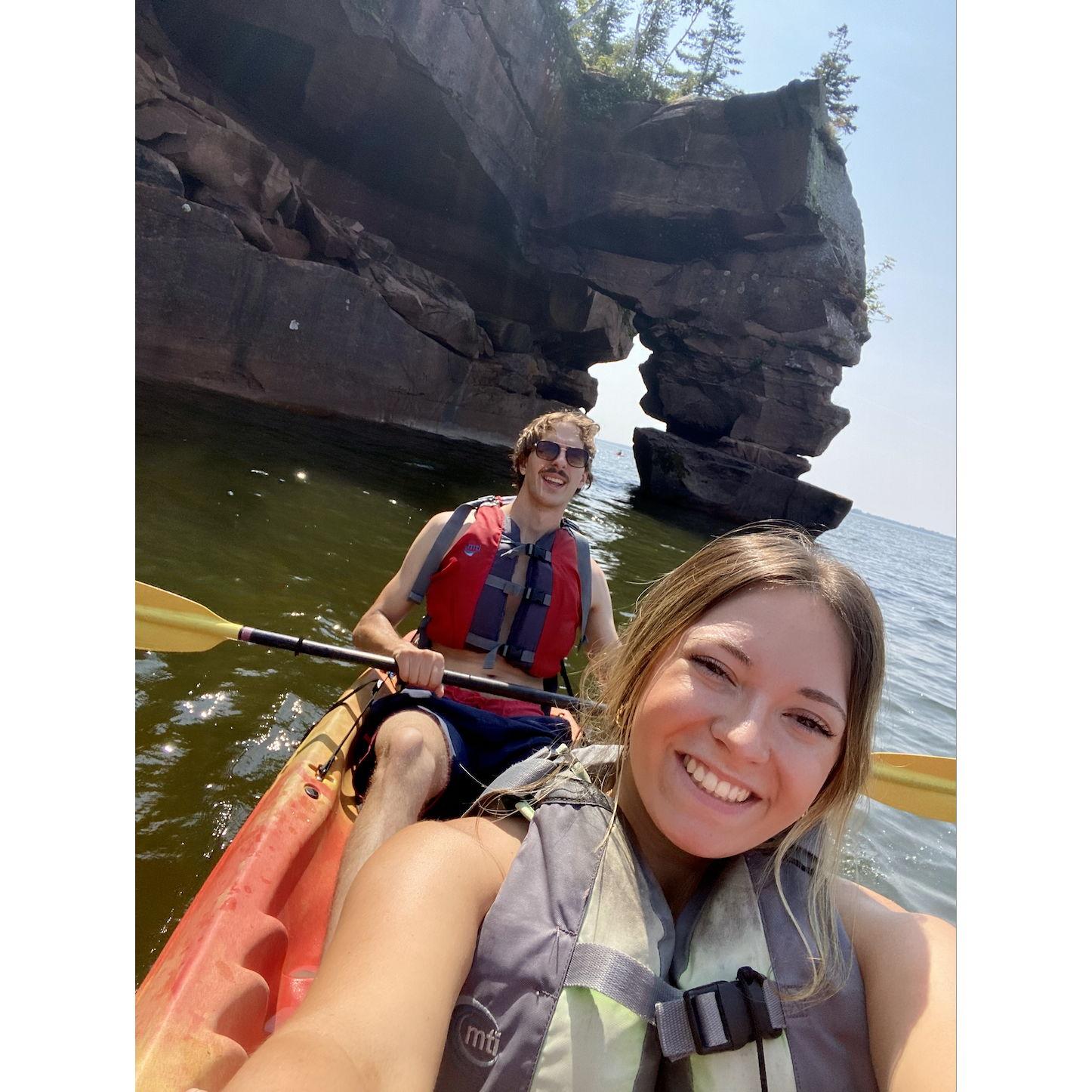 Summer 2024 on Lake Superior in celebration of 1,000 days together. Unbeknown to Lauryn, Joey was planning to propose on this trip.
