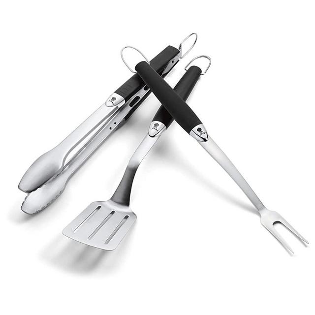 Weber 10610 3 Piece Stainless Steel Premium Tool Set, Black