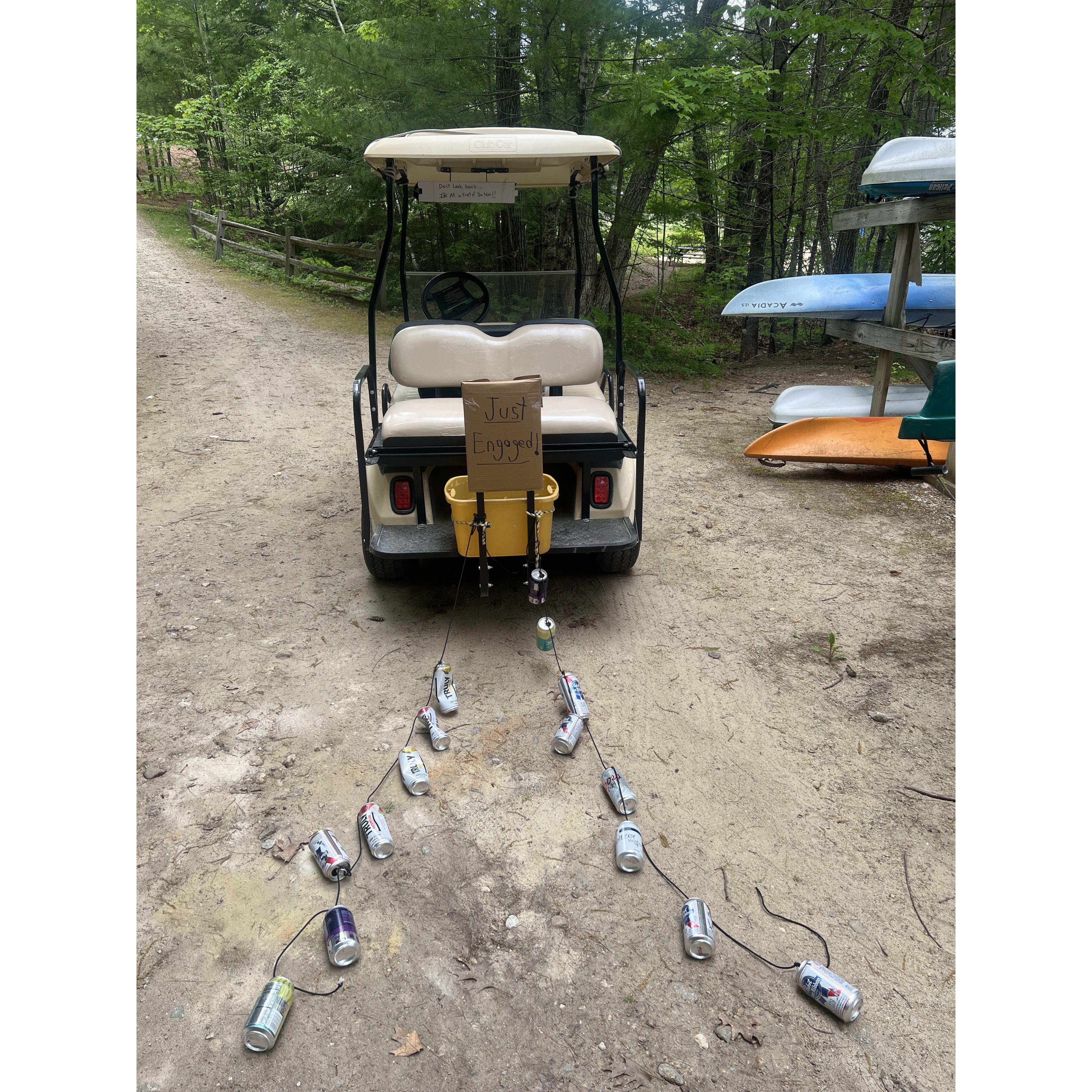 And what we returned to after getting engaged on the boat, courtesy of a crafty Jim Floyd!