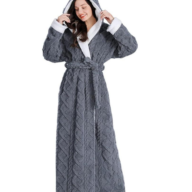 Skilydia Hooded Robes for Women - Long, Plush Soft, Warm Winter Robes With Sherpa Trim Fleece and Hood