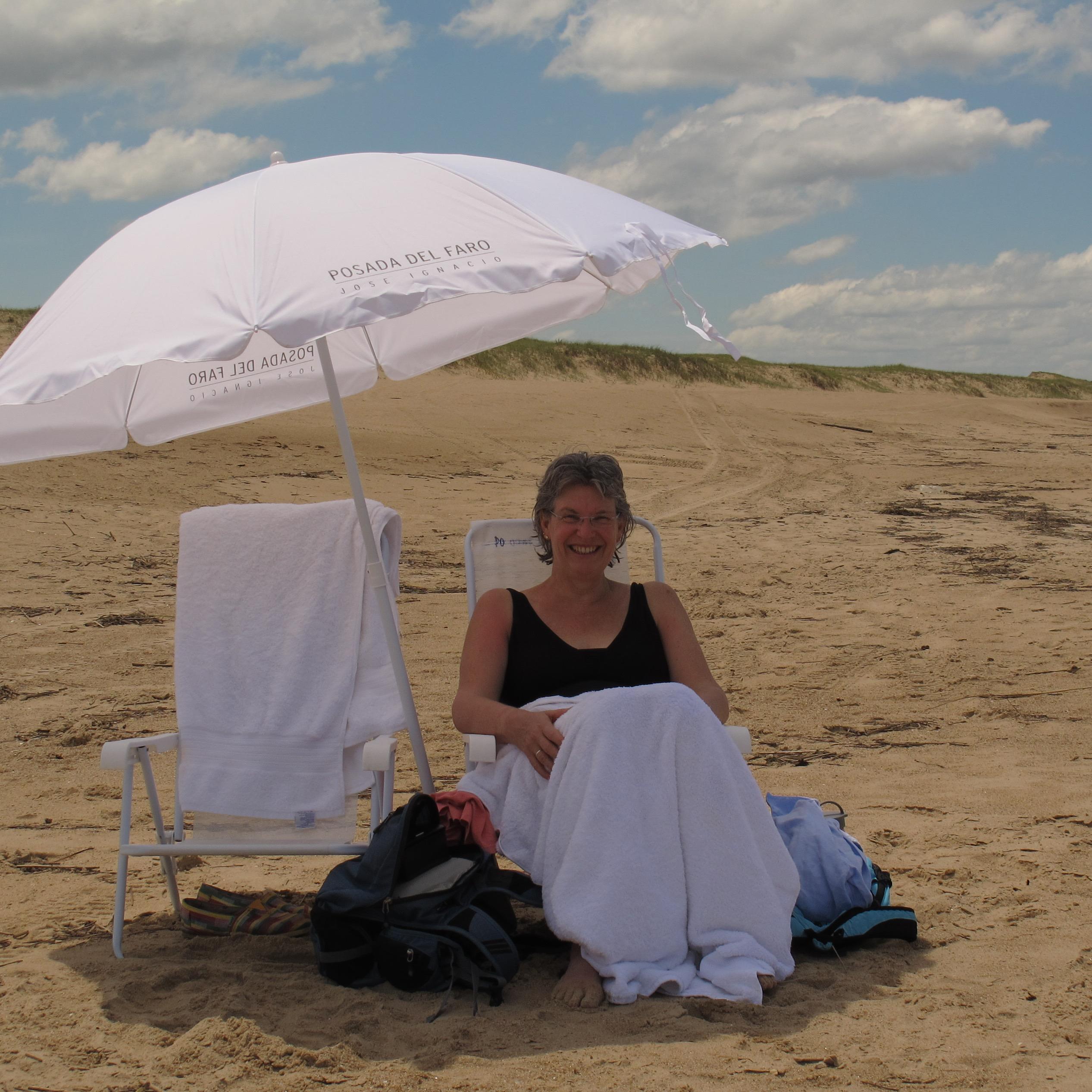 On the beach near Jose Ignacio, Uruguay. We had it completely to ourselves.