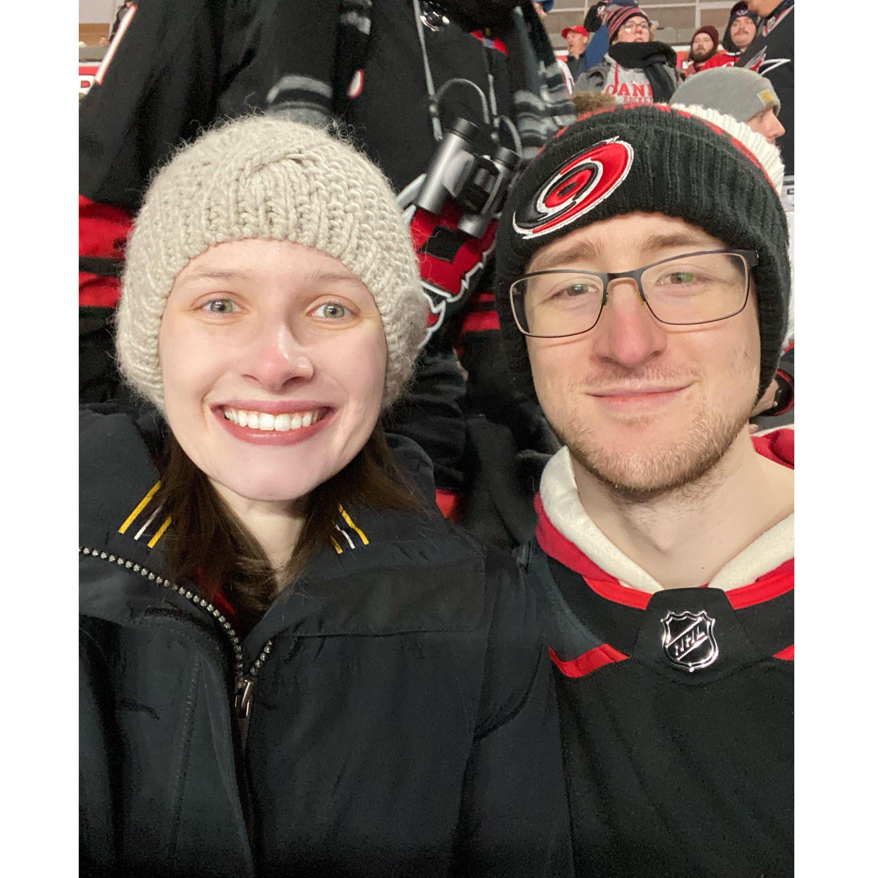 We scored tickets to the Carolina Hurricanes Stadium Series Game! While it was extremely cold.. we had a lot of fun!