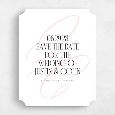 White Ticket Wedding Save the Date - Ferrara Portrait