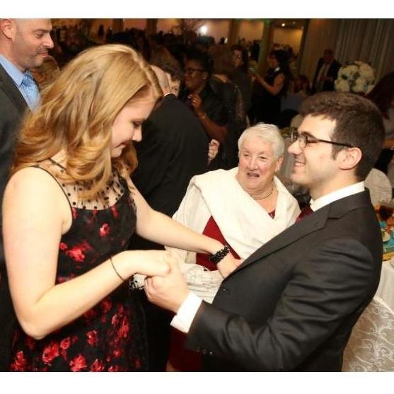 dancing with grandma at the nursing award banquet