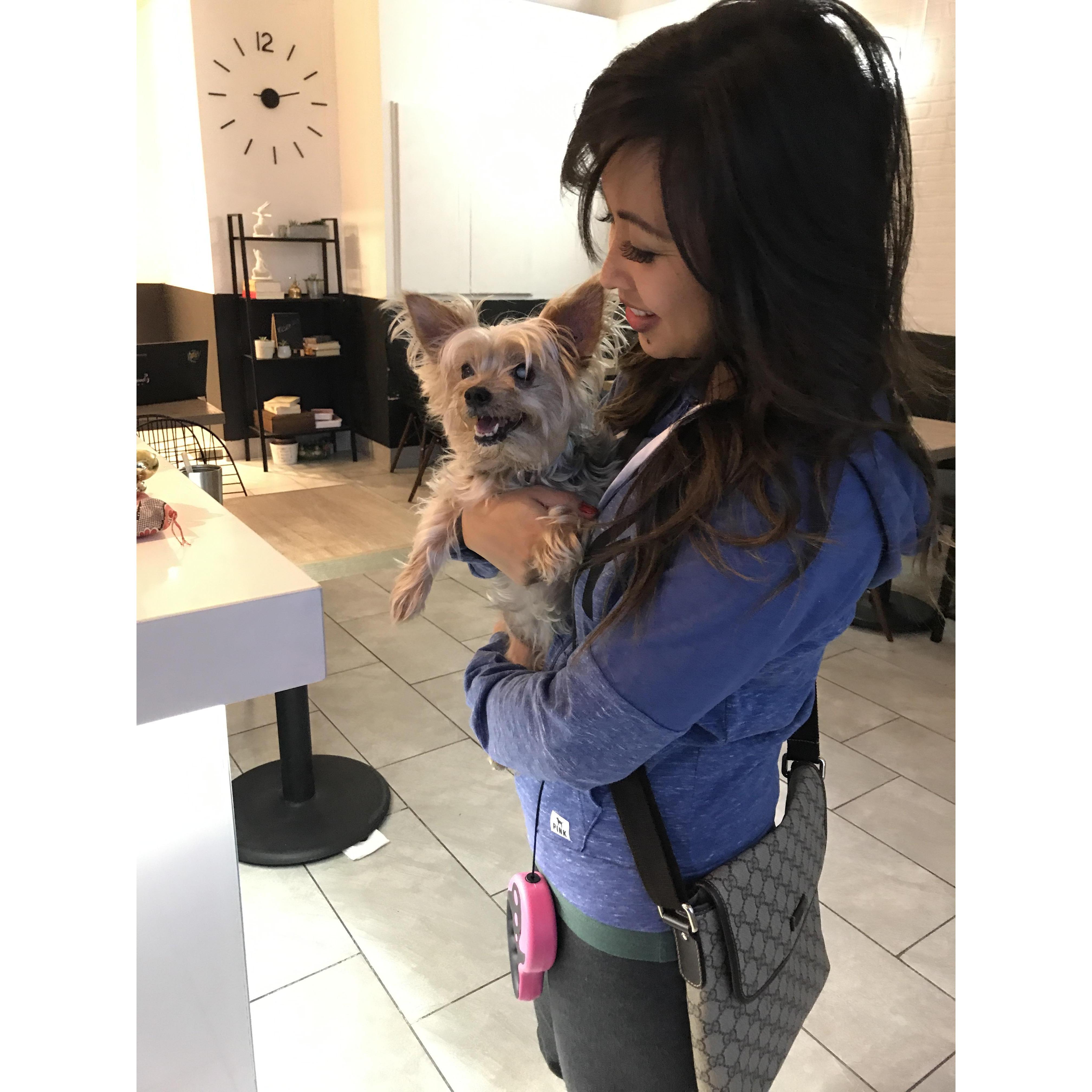 Taking Emily out to enjoy some bubble tea.