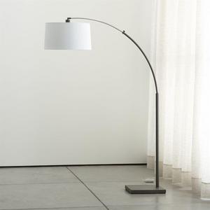 Dexter Arc Floor Lamp with White Shade