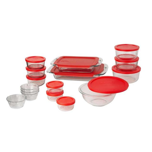 Pyrex Easy Grab 28-Piece Glass Bakeware and Food Storage Set