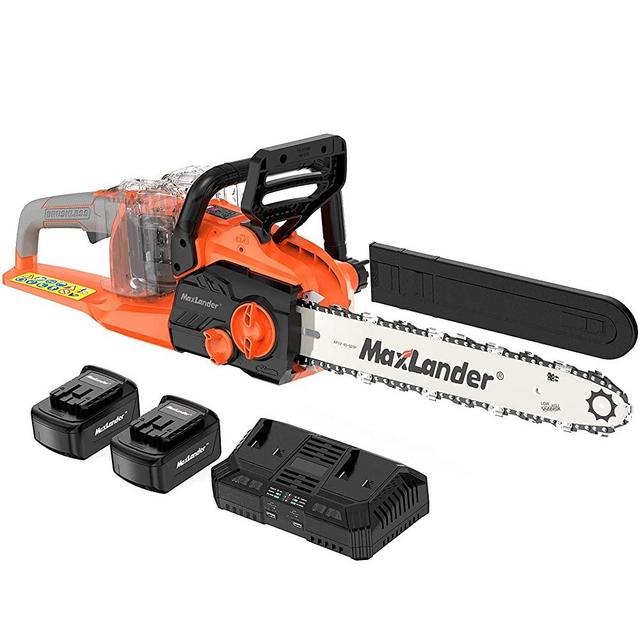 MAXLANDER 40V Cordless Brushless Chainsaw 16-Inch Electirc Battery Powered with 4.0Ah Lithium Battery and Charger