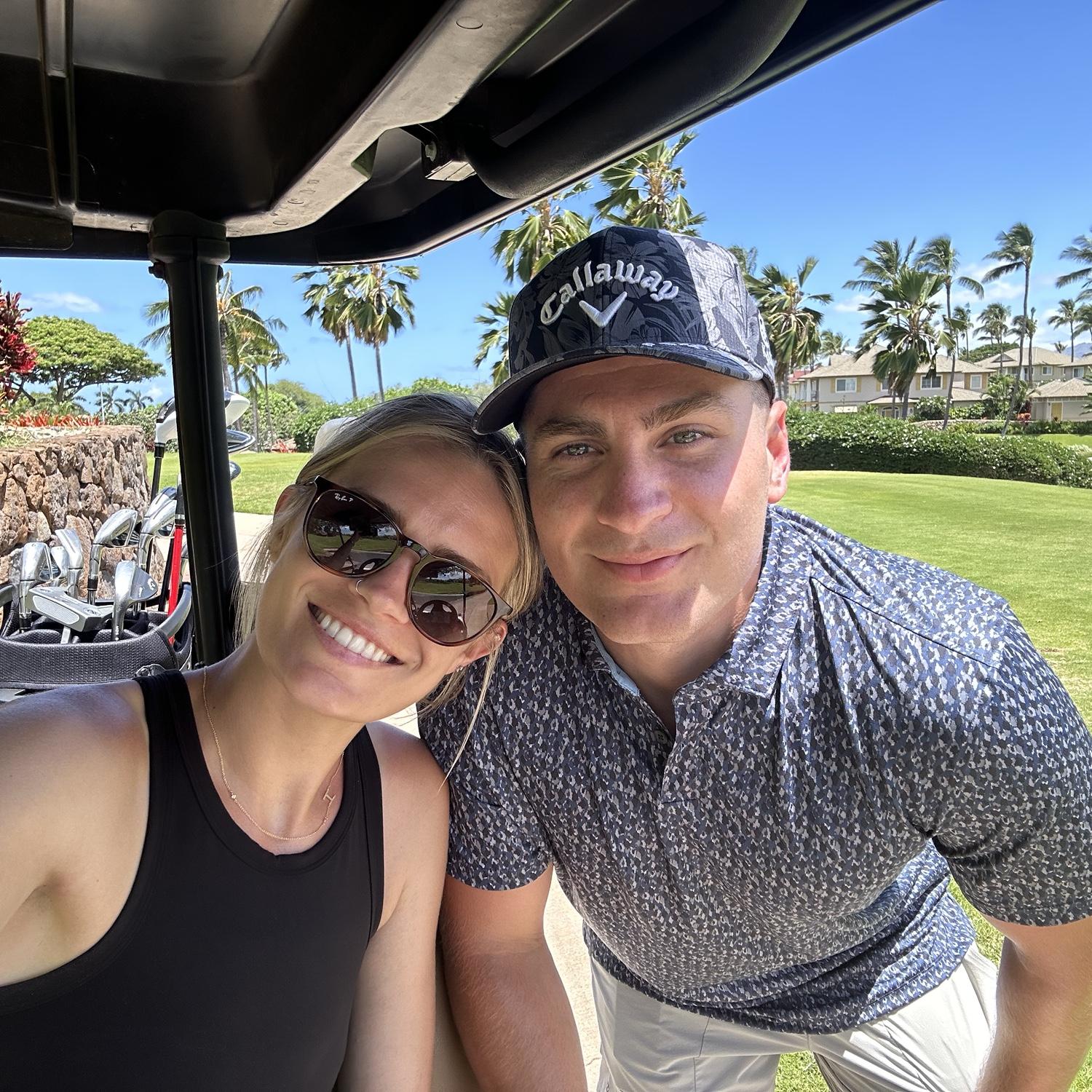 Golfing the morning after getting engaged! July 2024