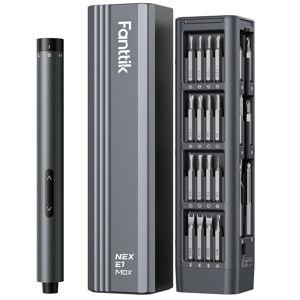 Fanttik E1 Max Electric Screwdriver, Mini Precision Screwdriver Set, 50 Magnetic Bits, Magnetic Storage, 5/32‘’Hex, Repair Tool Kit for Electronics Phone Camera Laptop Watch (Grey)