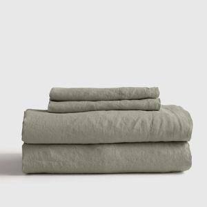 European Linen Sheet Set in Willowleaf