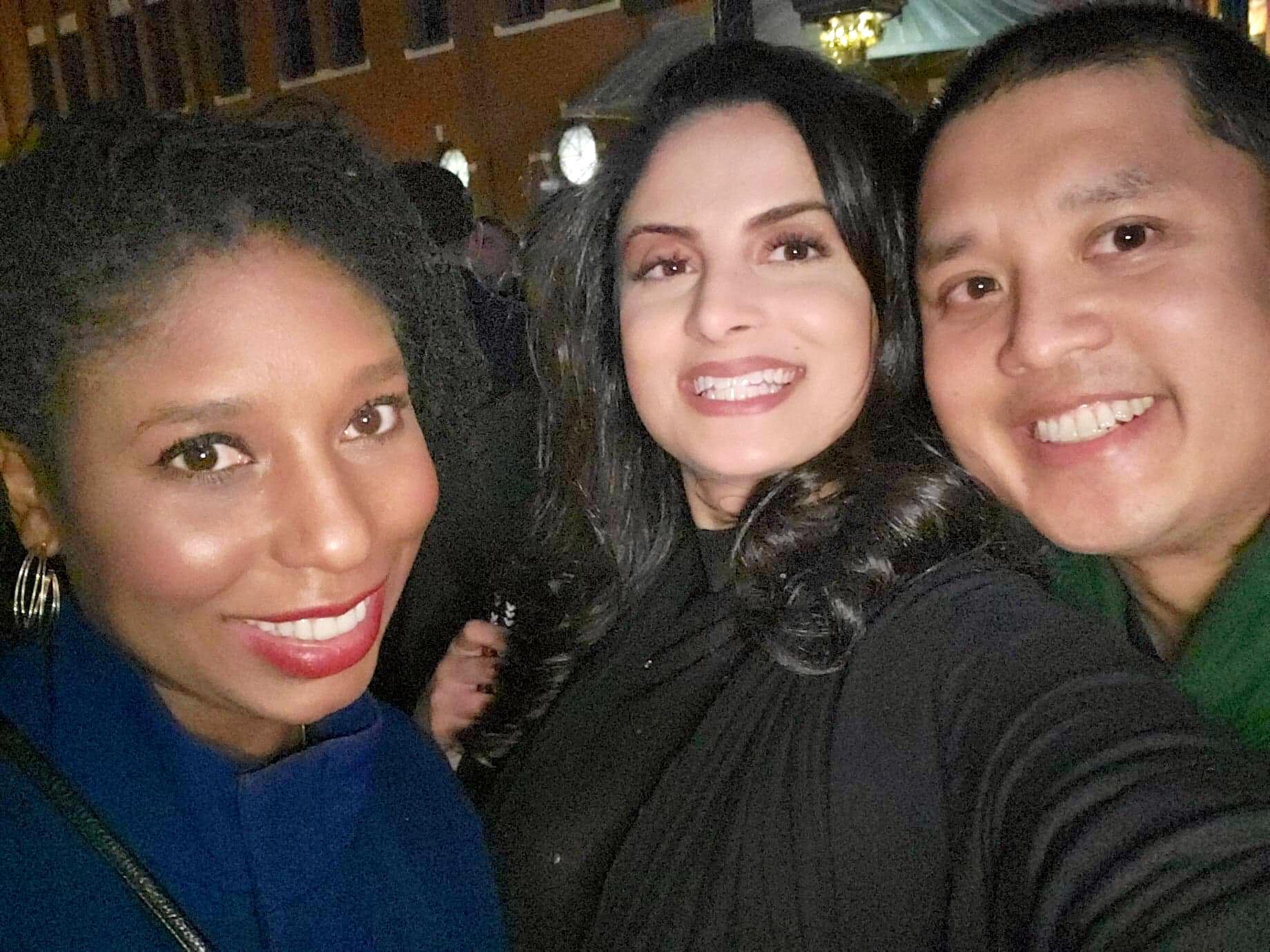 Waiting to ring in the New Year with our friend Leena in Sundance Square.