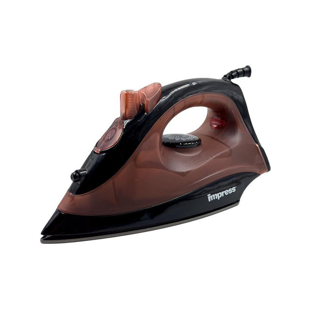 Impress Basic Clothing Iron | Non-Stick | Compact | Spray | Adjustable Steam | Fabric Selector | Swivel Cord | Lightweight | 1200-Watt (Marsala)