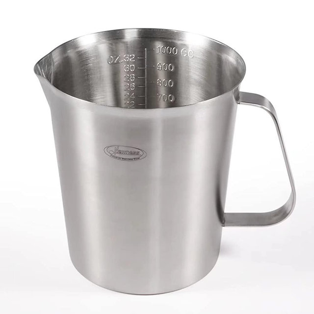 Measuring Cup, Newness Stainless Steel Measuring Cup with Marking with Handle, 32 Ounces (1.0 Liter, 4 Cup)