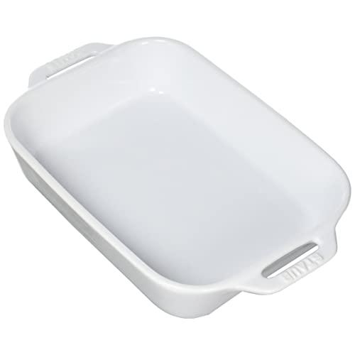 STAUB Ceramics Rectangular Baking Dish, 10.5x7.5-inch, White