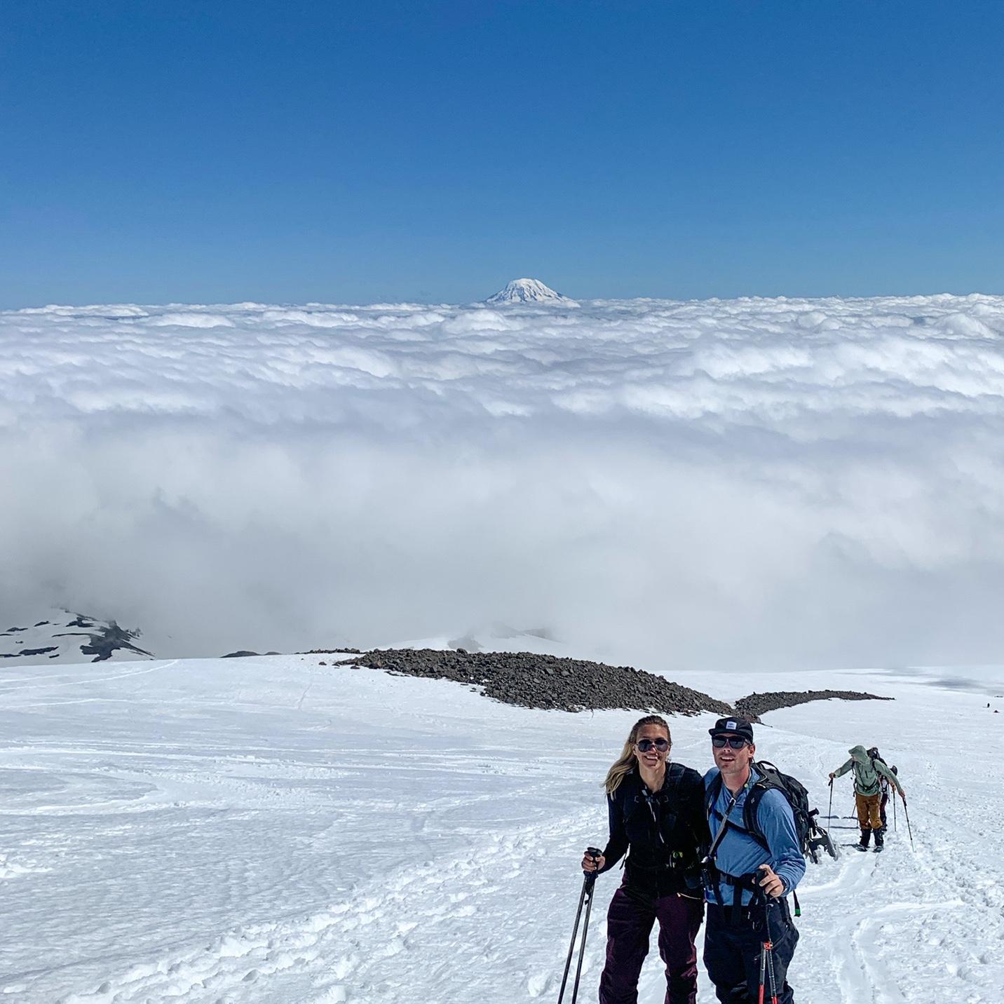 One of our first few dates, Tyler took me on my first ever backcountry ski tour up to Camp Muir on Mount Rainier.