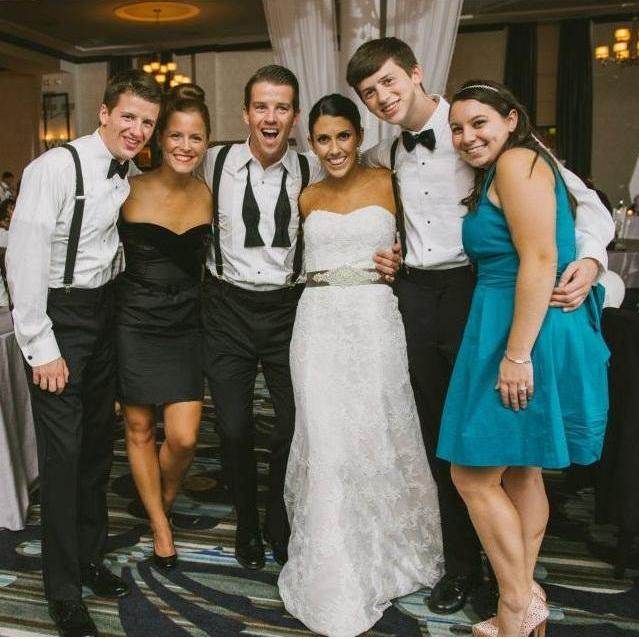 At my brother Kevin's wedding during Fall 2012. Rachel and I started dating first of these couples, but are the last to get married 😂😂😂