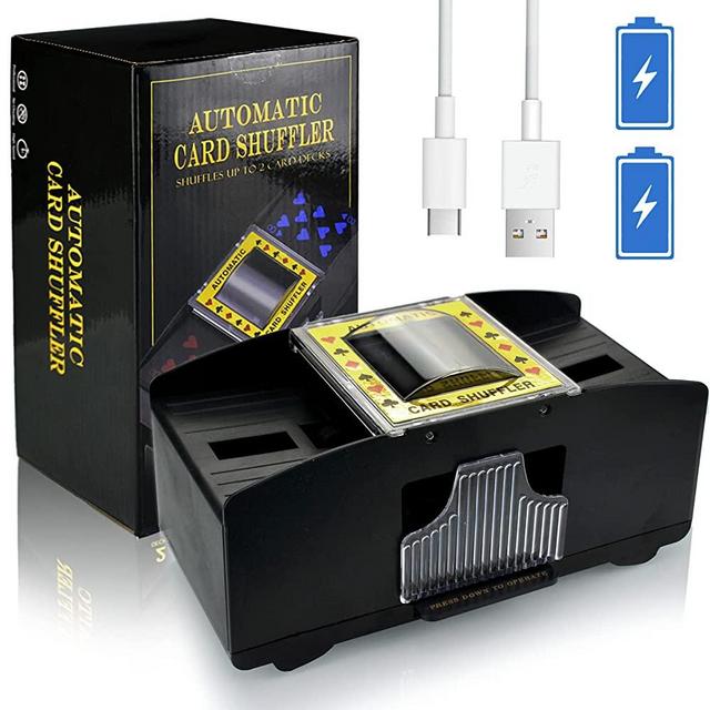 Nileole 2/6 Decks Automatic Card Shuffler, Electric Shuffler for UNO, Phase 10, Skip-Bo, Texas Hold'em, Poker, Home Card Games