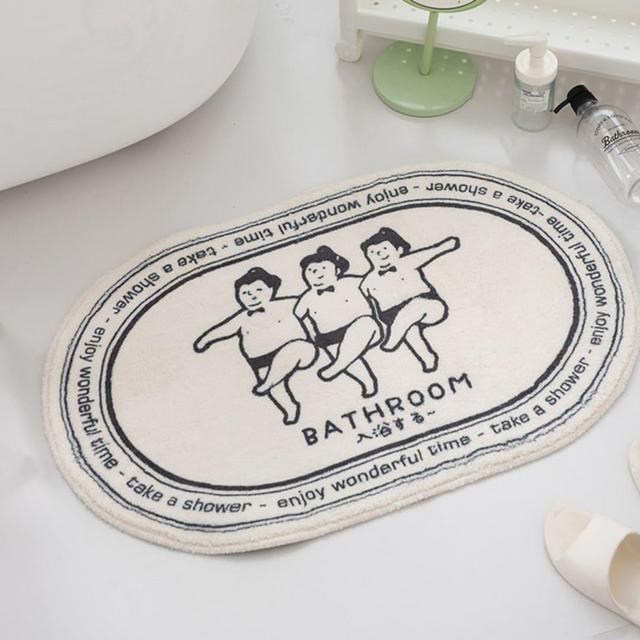 Soft Bath Rug, Black and White Funny Mat for Bath Super Water Absorbent Non-Slip Soft Microfiber Shaggy Bathroom Mat Machine Washable