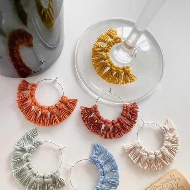 Macrame Wine Charms (set of 4 or 6), Wine...