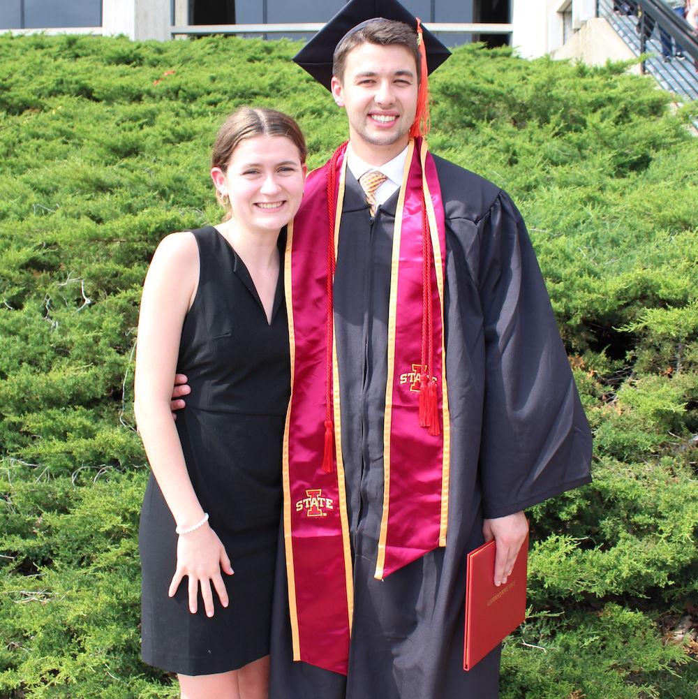 Emma and Sean graduating from Iowa State together (2023)