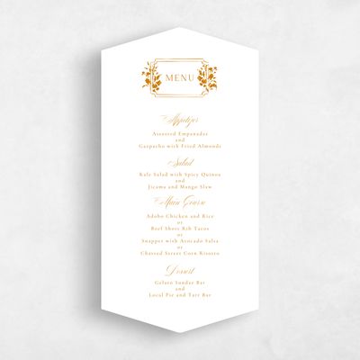 Orange Diamond Wedding Menu - Emelina