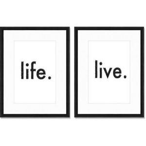 Life and Live 21" x 27" Wall Art, Set of 2