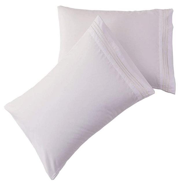 SONORO KATE Luxury Pillowcase Set Brushed Microfiber 1800 Bedding - Wrinkle (White, 2 Pillowcases Standard)