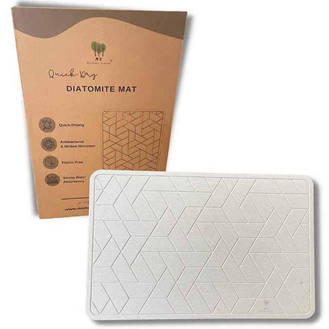 ME MOTHER EARTH – Bathroom Shower Mat Non-Slip | Fast Dry Diatomaceous Earth Floor Bath Mat | Super Absorbent | Eco Friendly | All Natural | Easy to Clean | Sustainable