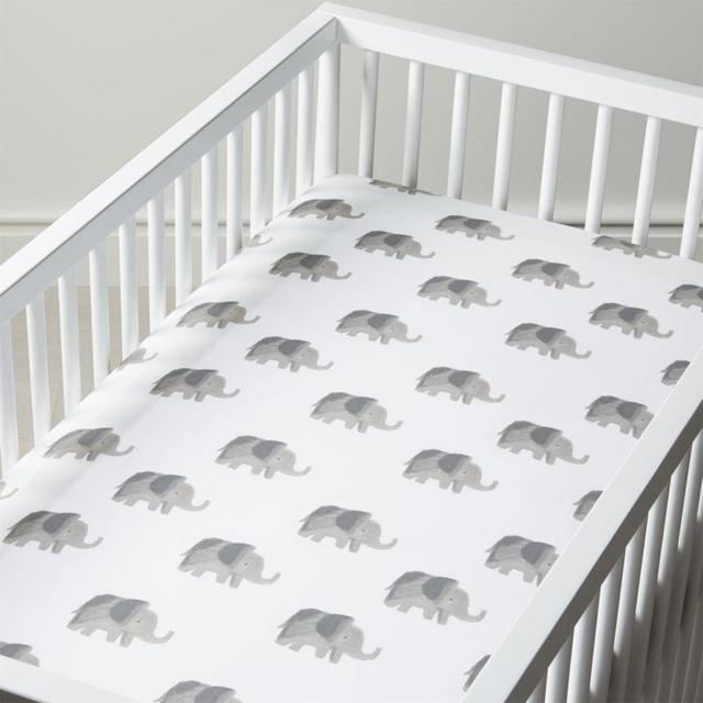 Organic Wild Excursion Elephant Crib Fitted Sheet