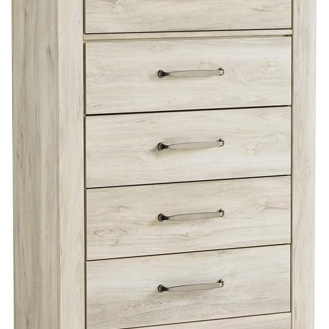 Signature Design by Ashley Bellaby Vintage Farmhouse 5 Drawer Chest of Drawers, Whitewash