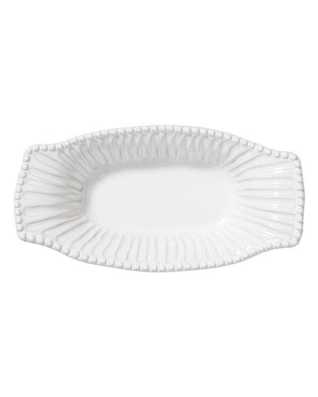 VietriIncanto Stone Stripe Small Au Gratin, White