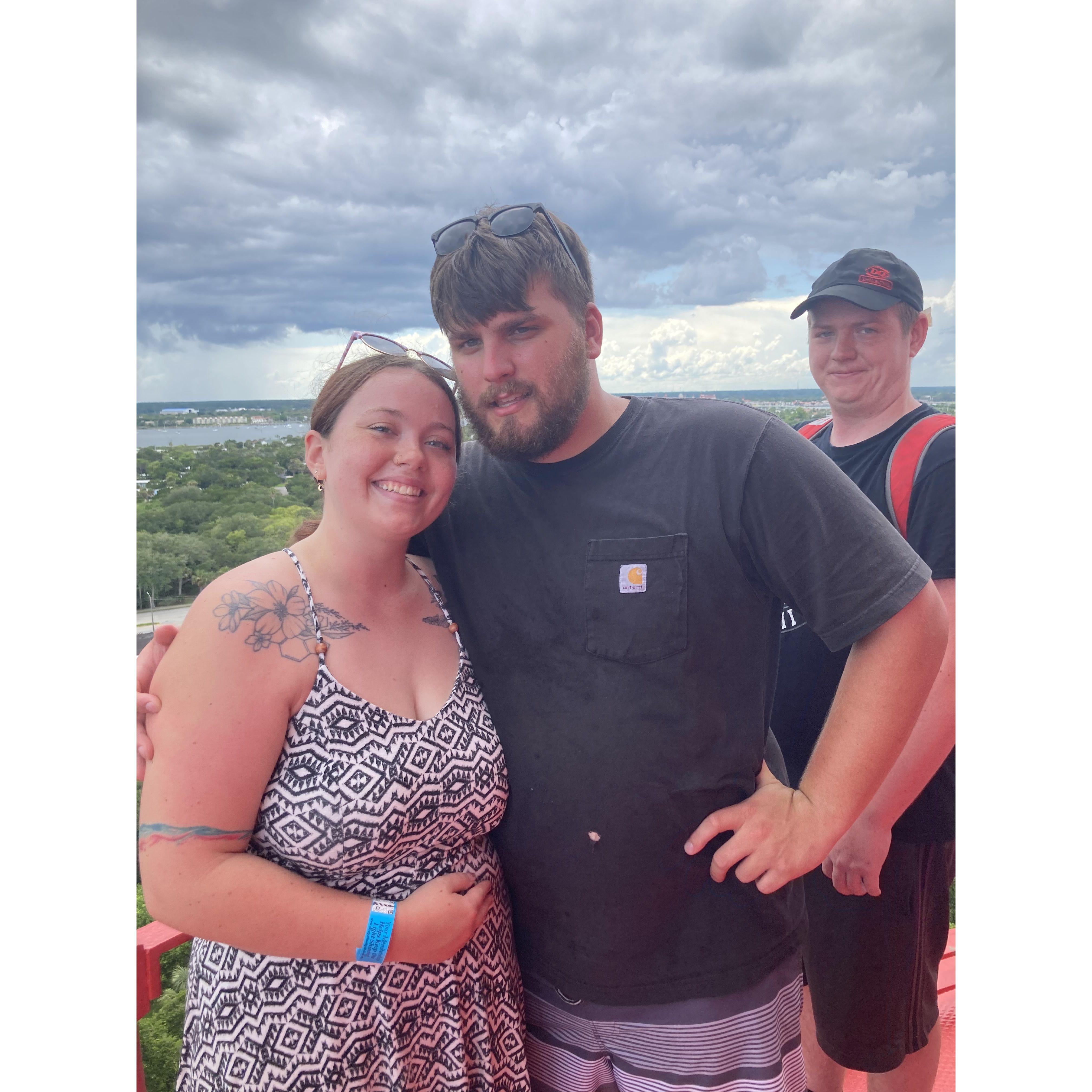 This is us when we went to the top of a lighthouse in FL, Cole Wayne is looking gorgeous in the back