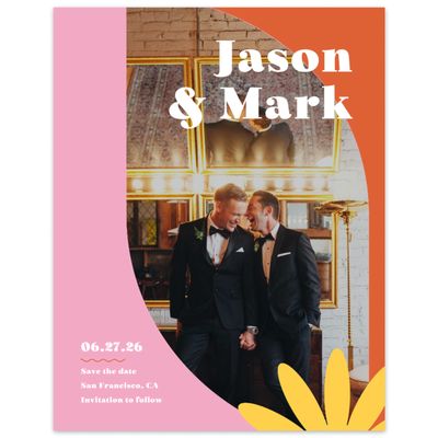Orange Wedding Digital Save the Date - Peoria Photo