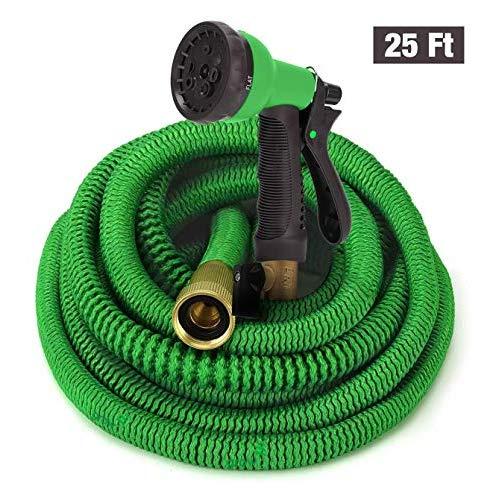 GrowGreen Hoses, Expandable Garden Hose, Water Hose with High Pressure Hose Spray Nozzle, Flexible Garden Hose with All Brass Connectors, Leak Proof,and Durable Expanding Garden Hose (100 Feet)