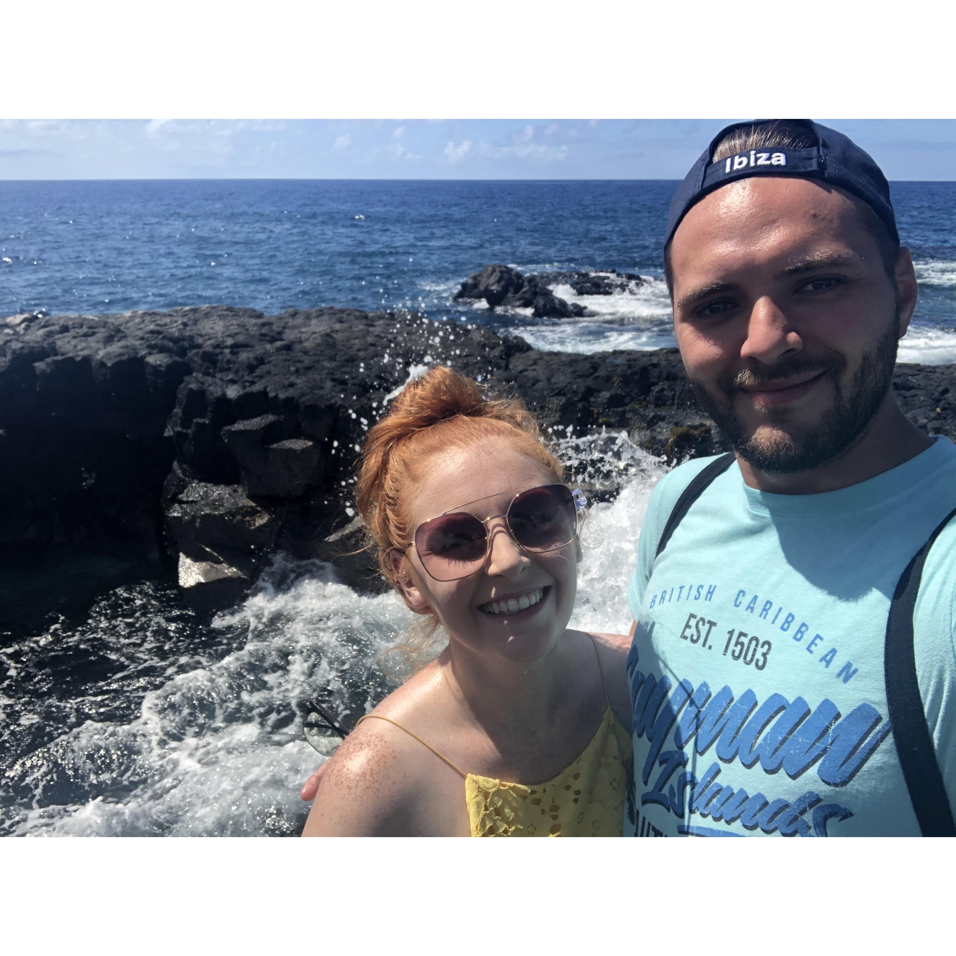 Walking on “old” lava in Kona, Hawaii