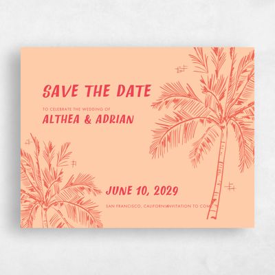 Orange Wedding Save the Date - Ocaso Landscape
