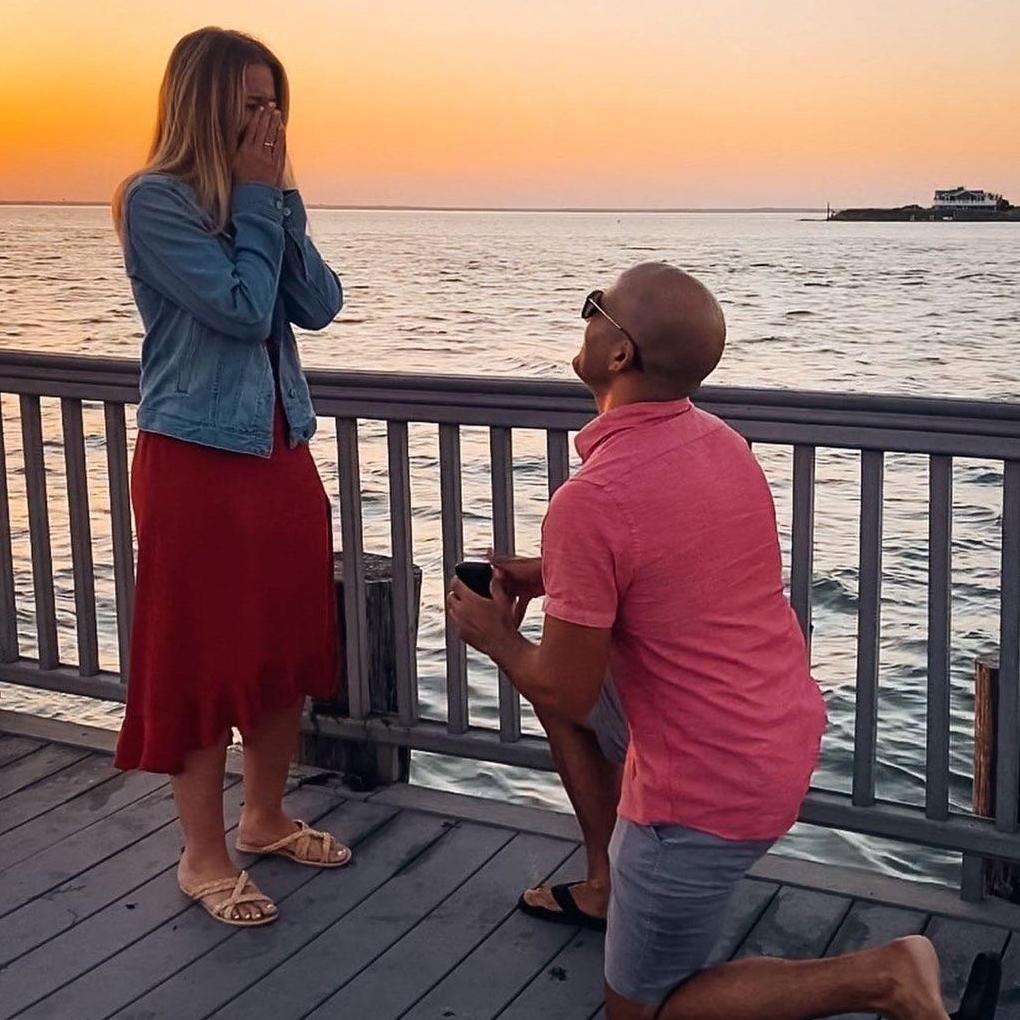 Our sunset proposal at Parkers Garage in LBI