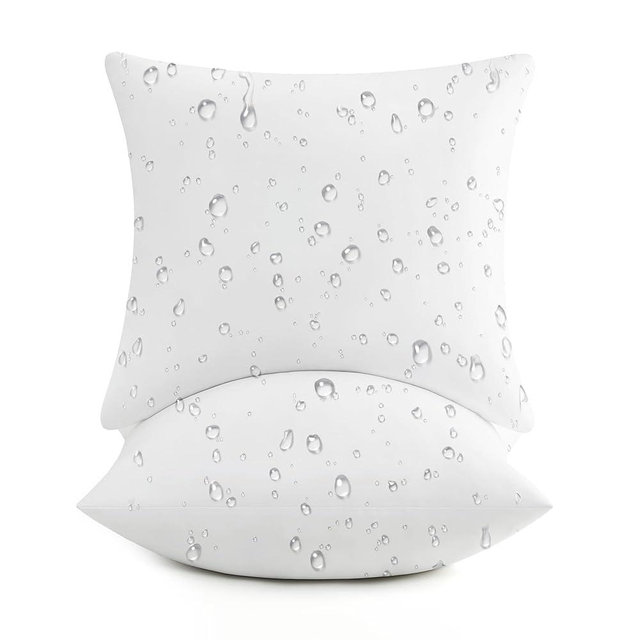 puredown® 18x18 Outdoor Pillow Inserts, Set of 2, Fluffy Soft Waterproof Down Alternative Square Form Sham Stuffer for Porch Swing Sofa Couch Cushion Patio Furniture