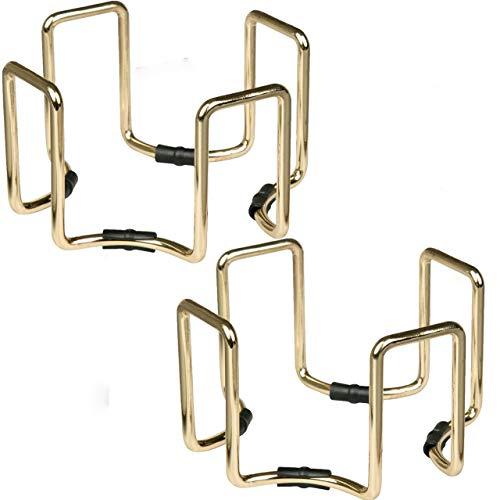 Deco Square Gold Coaster Holders, Fits 4-4.25in Coasters - Set of 2