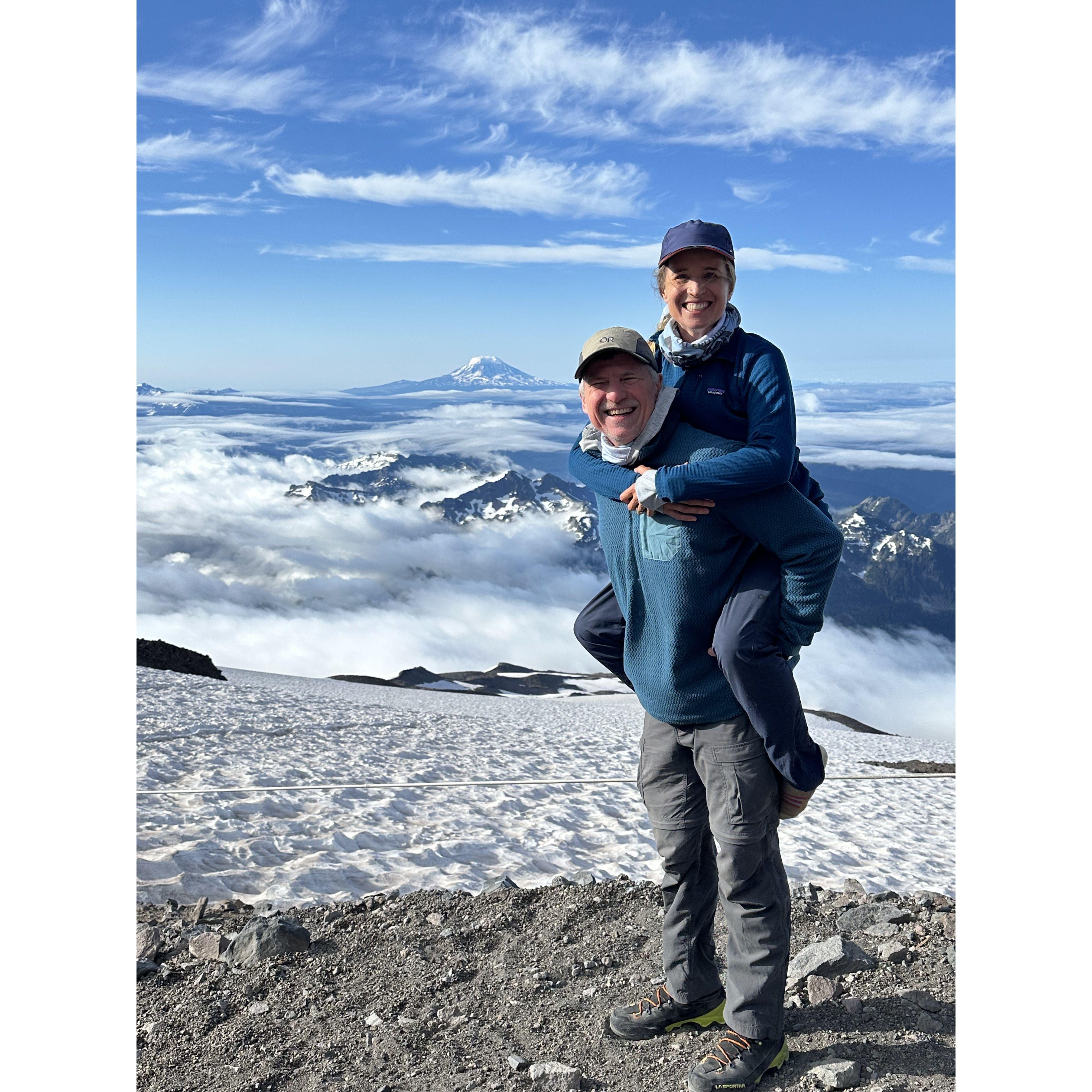 Back to Camp Muir after summit of Mt. Rainier and a little nap!