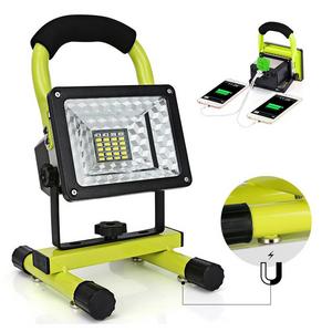 LED Work Light with Magnetic Stand 15W 24 LED Rechargeable Shop Light Portable Outdoor Camping Spotlights with Dual USB Port and Emergency SOS Mode