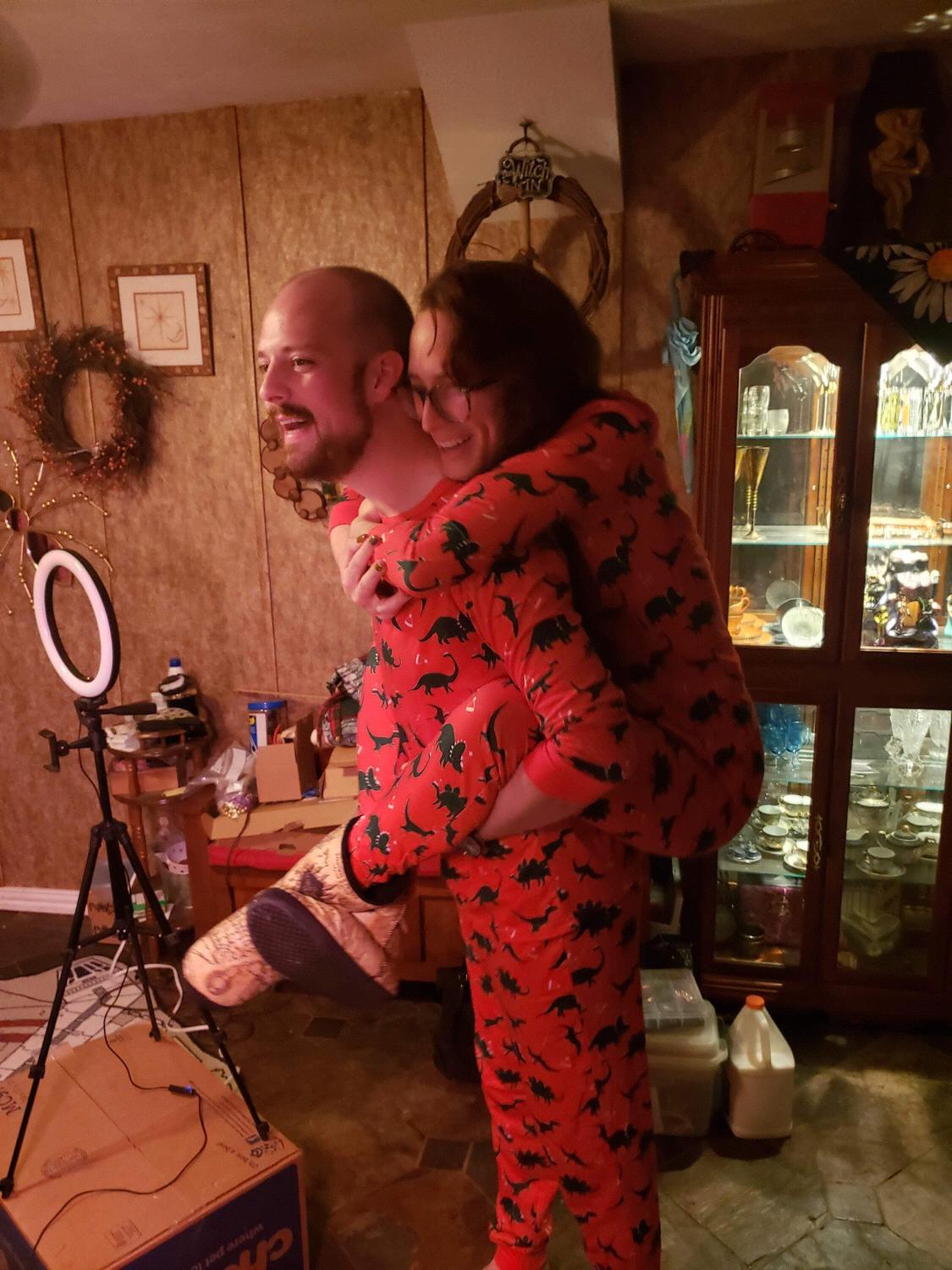 Matching Dino pjs...what could be better?!