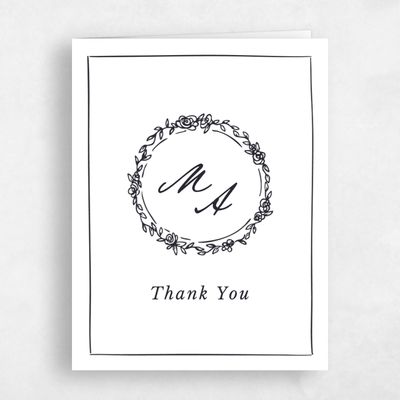 White Wedding Thank You - Violet Portrait