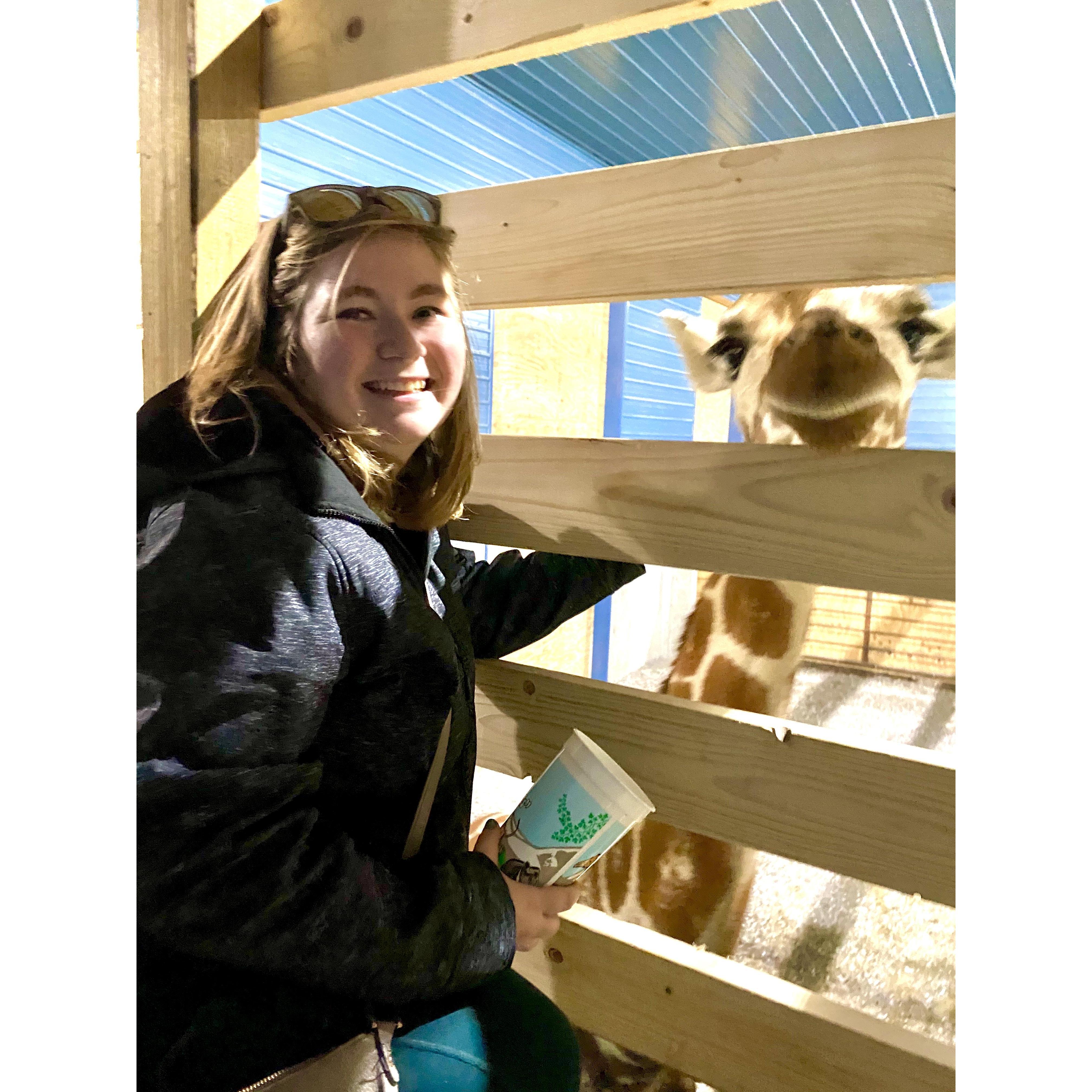 Tyler took me to feed GIRAFFES! I was freaking out excitement and joy the entire time!