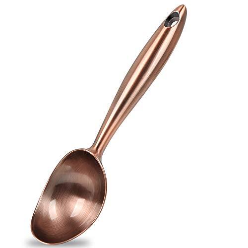 Aihom Ice Cream Scoop, Ergonomic Ice Cream Scoop with Comfortable Handle, Zinc alloy Copper Plated Ice Cream Scoop