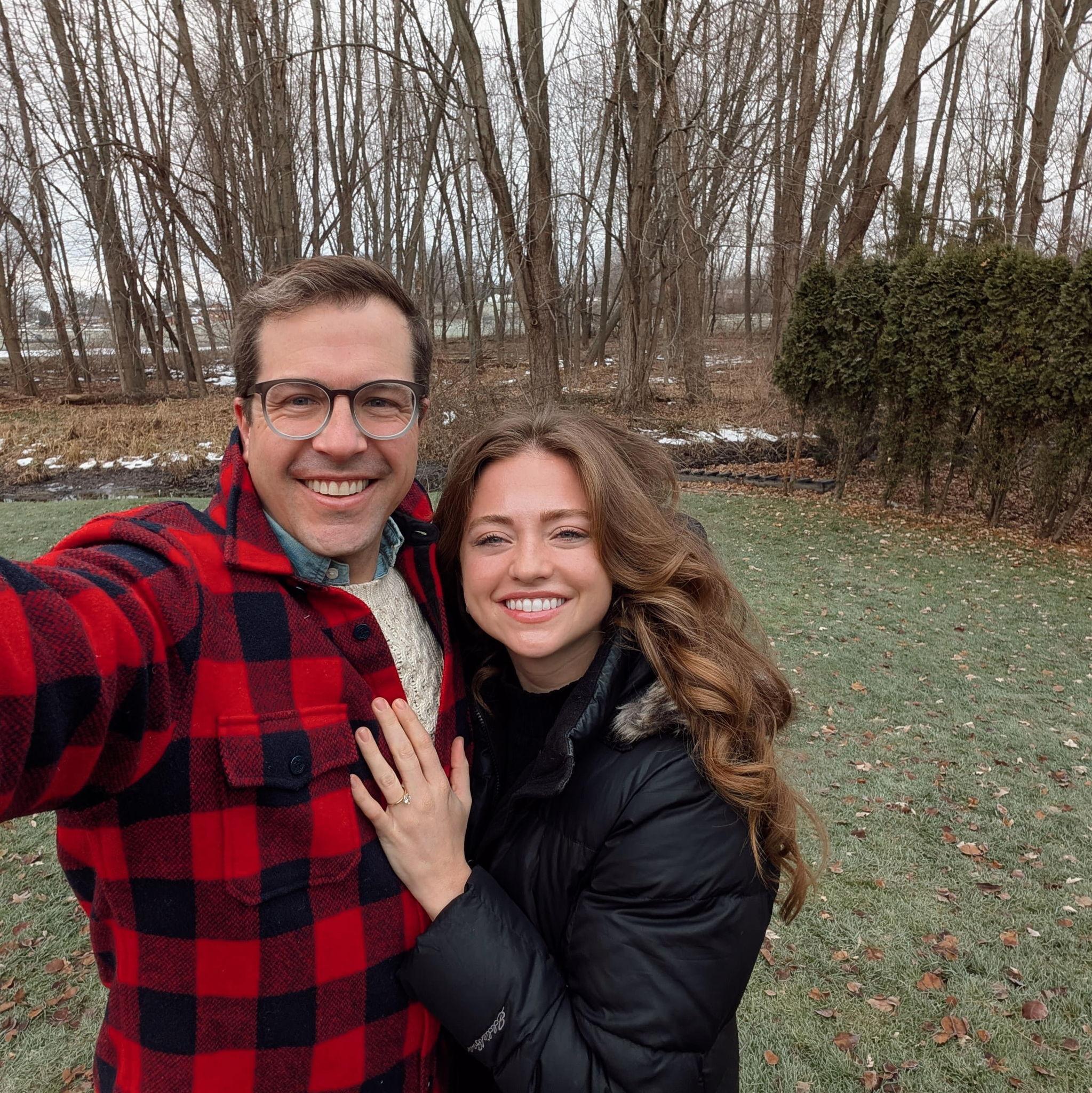 Our engagement - in Alex's childhood backyard - December 24, '25