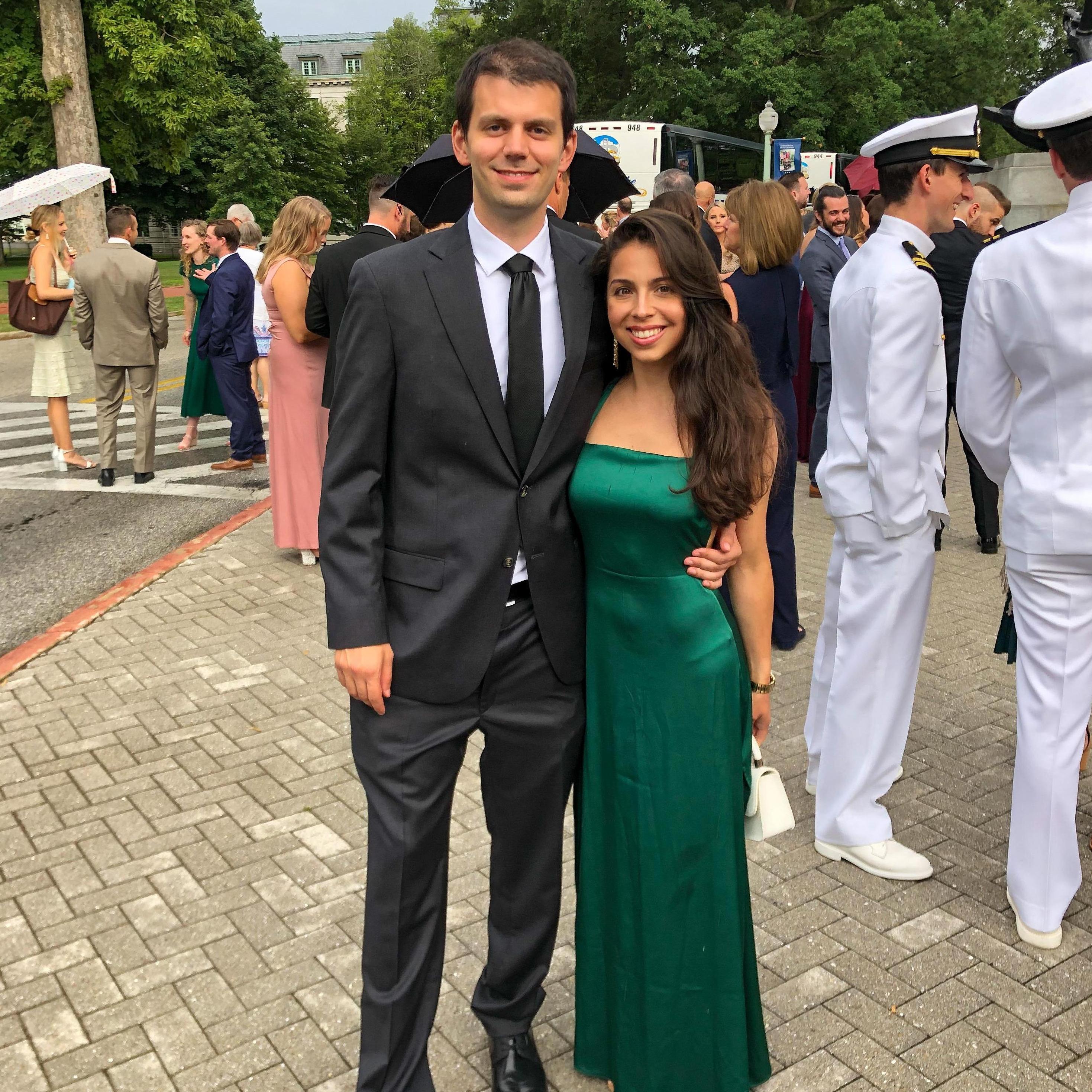 After a year of quarantine, Robbie & Katarina cleaned up and like everyone else, learned how to socialize again! This picture is at their friends Monica and Ryan's wedding in Annapolis