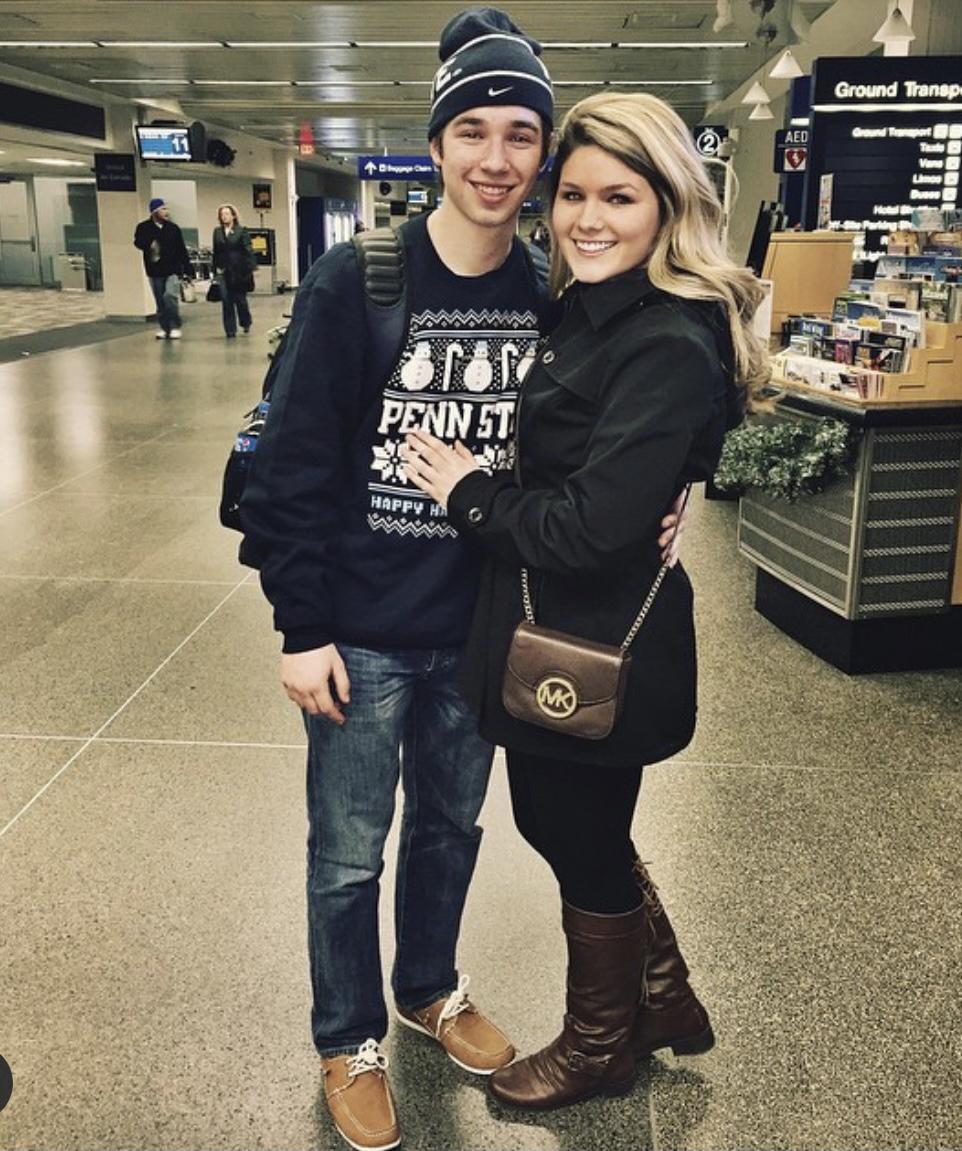 November 2014 - surprising Matt at the airport his first time coming home freshman year